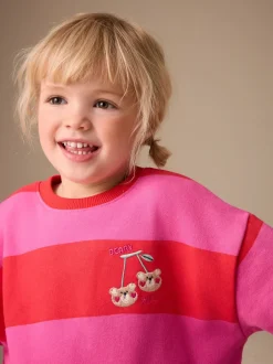 Truien En Breisels|Sweaters En Hoody´S*Next Rood/roze gestreept - Sweatshirt met ronde hals (3 mnd-7 jr)