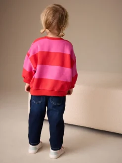 Truien En Breisels|Sweaters En Hoody´S*Next Rood/roze gestreept - Sweatshirt met ronde hals (3 mnd-7 jr)