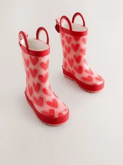 Laarzen*Next Rood/roze met hartjes - Laarzen met handgreep