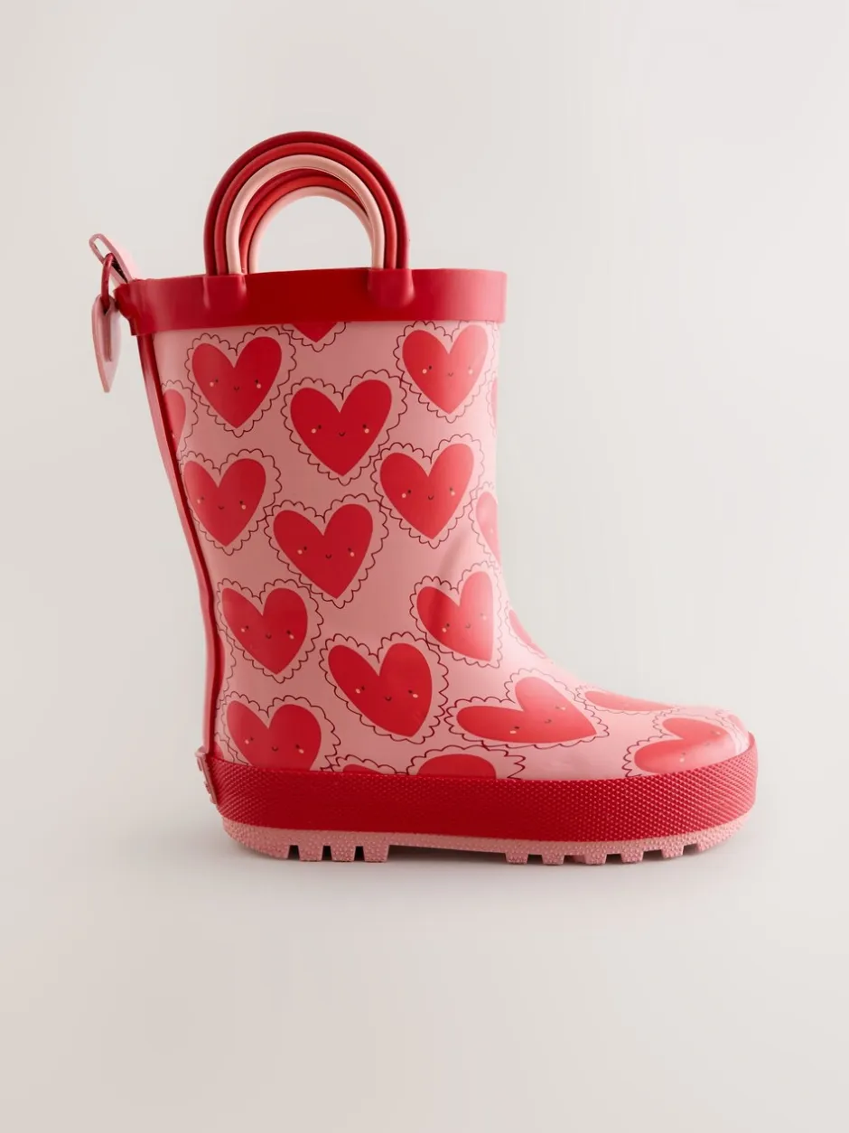 Laarzen*Next Rood/roze met hartjes - Laarzen met handgreep