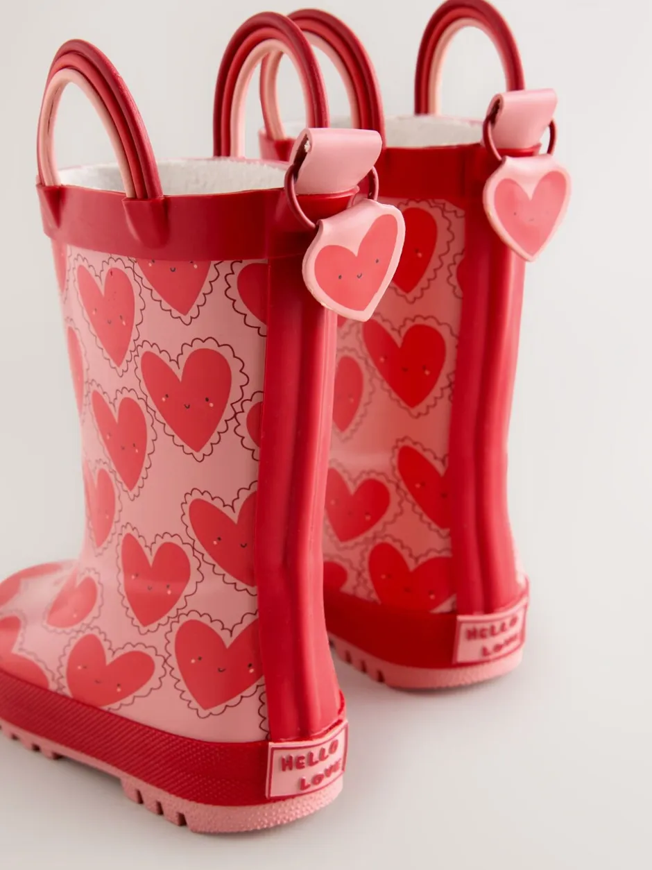 Laarzen*Next Rood/roze met hartjes - Laarzen met handgreep