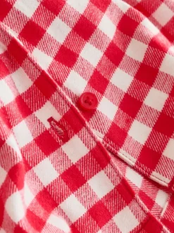 Nachtkleding En Pyjama's|Pyjama's|Next Rood/wit geruite ruit - Geweven pyjama met knopen (9 mnd-11 jr)