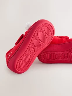 Pantoffels|Next - Warm gevoerde pantoffels met kuipzool Rood/wit Kerstmis
