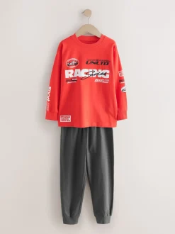 Pyjama's|Next Rood/zwart - Verpakking van 2 pyjama's met lange mouwen (3-16 jr)