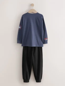 Pyjama's|Next Rood/zwart - Verpakking van 2 pyjama's met lange mouwen (3-16 jr)