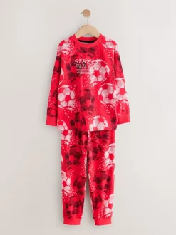 Pyjama's|Nachtkleding En Pyjama's*Next Rood/zwart voetbal  - Verpakking van 2 pyjama's met lange mouwen (3-16 jr)