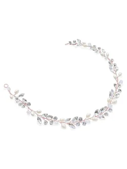 Haaraccessoires*Ivory & Co - bohemia haarband met kristallen en parels Roségoudkleurig