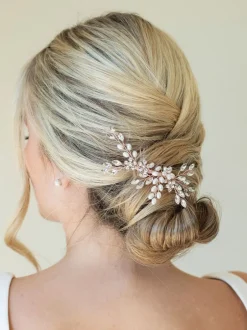 Haaraccessoires|Ivory & Co - - Sierkam met parels en kristallen Roségoudkleurig