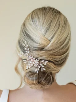 Haaraccessoires|Ivory & Co - - Sierkam met parels en kristallen Roségoudkleurig