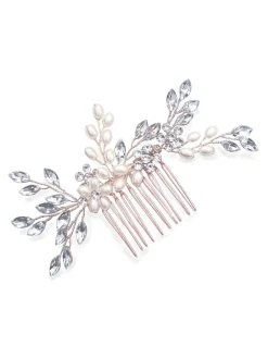 Haaraccessoires|Ivory & Co - - Sierkam met parels en kristallen Roségoudkleurig