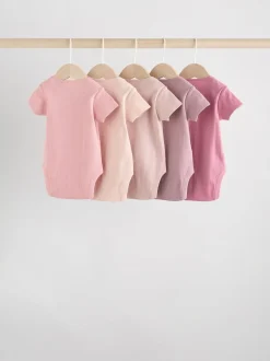 Rompertjes En Hemdjes|Next Roze - 5 Babyrompertjes met korte mouwen