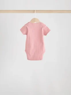 Rompertjes En Hemdjes|Next Roze - 5 Babyrompertjes met korte mouwen