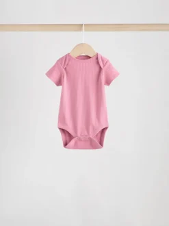 Rompertjes En Hemdjes|Next Roze - 5 Babyrompertjes met korte mouwen