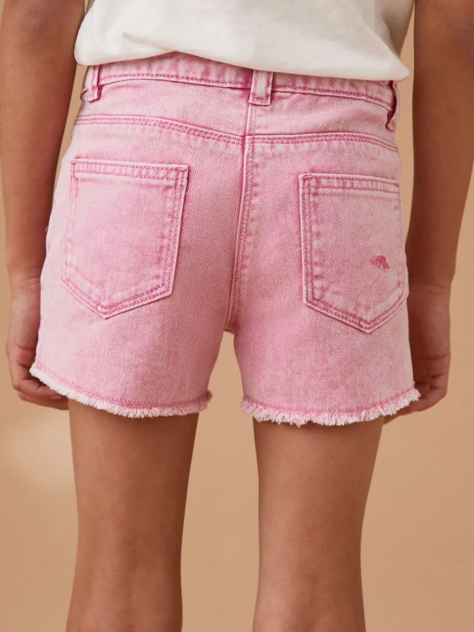 Shorts En Rokken*Next - 100% katoenen shorts met gerafelde rand (3-16jr) Roze