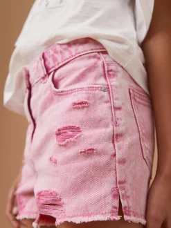 Shorts En Rokken*Next - 100% katoenen shorts met gerafelde rand (3-16jr) Roze