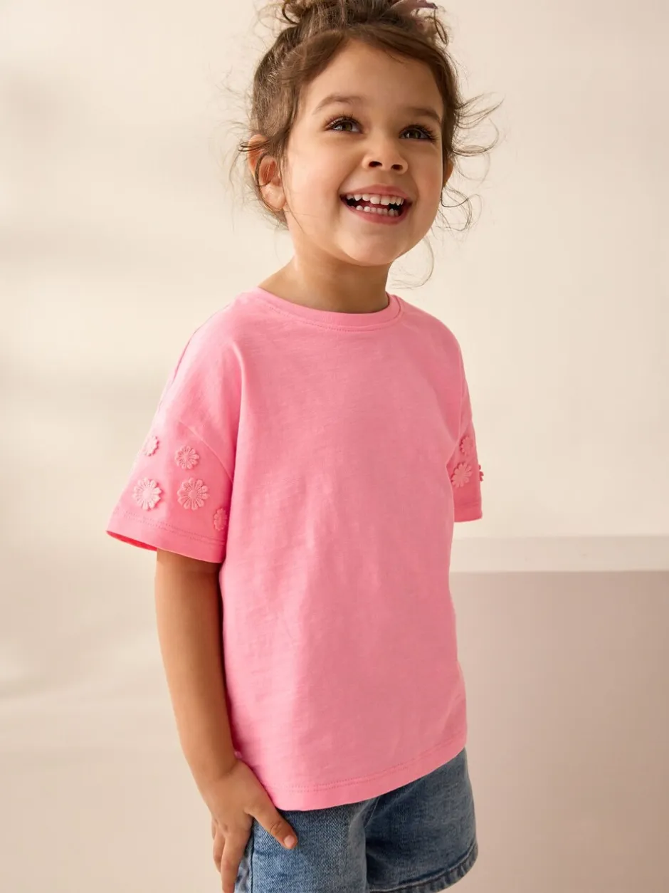 T-Shirts|Next Roze - 100% katoenen T-shirt met korte mouwen en madeliefjesprint (3mnd -7jr)