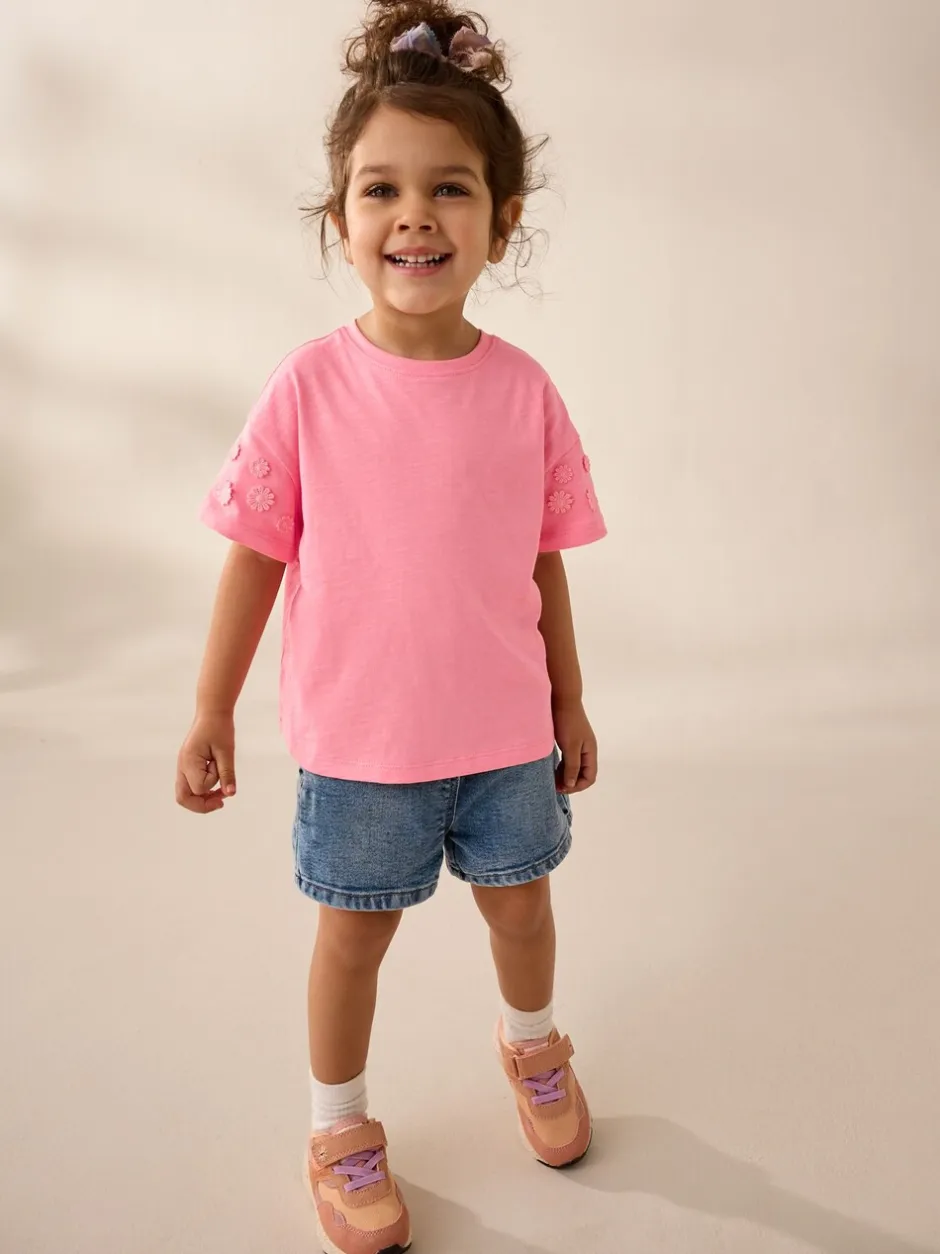 T-Shirts|Next Roze - 100% katoenen T-shirt met korte mouwen en madeliefjesprint (3mnd -7jr)