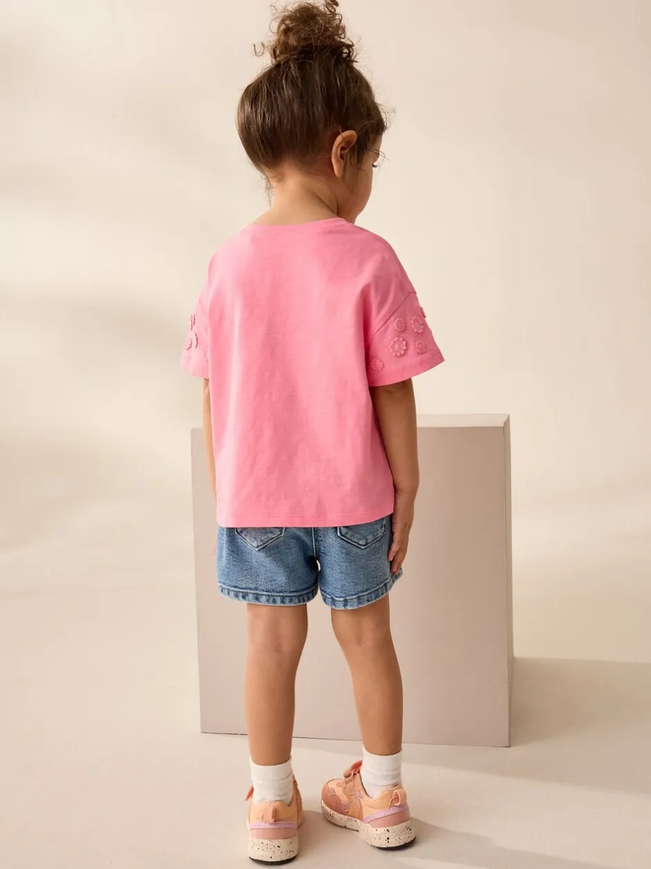 T-Shirts|Next Roze - 100% katoenen T-shirt met korte mouwen en madeliefjesprint (3mnd -7jr)