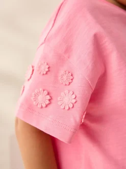 T-Shirts|Next Roze - 100% katoenen T-shirt met korte mouwen en madeliefjesprint (3mnd -7jr)