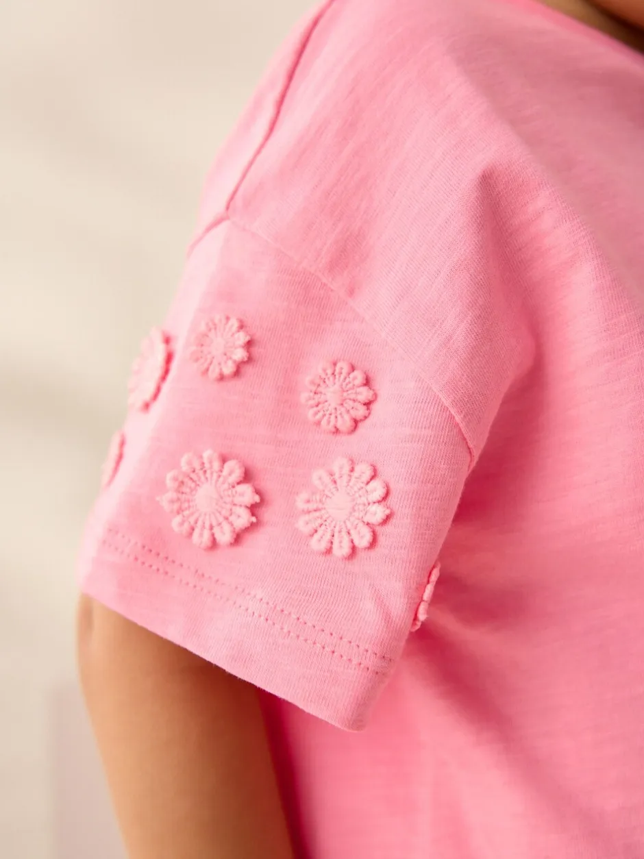 T-Shirts|Next Roze - 100% katoenen T-shirt met korte mouwen en madeliefjesprint (3mnd -7jr)