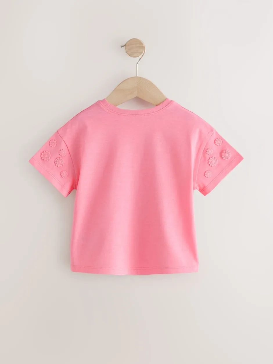 T-Shirts|Next Roze - 100% katoenen T-shirt met korte mouwen en madeliefjesprint (3mnd -7jr)