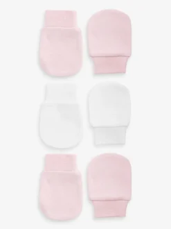 Mutsjes En Antikrabwantjes|Mutsen, Handschoenen En Sjaals*Next Roze - 3 Paar antikrabwantjes voor baby's