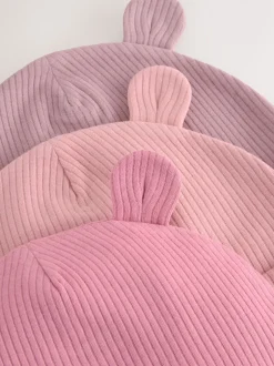 Mutsjes En Antikrabwantjes|Mutsen, Handschoenen En Sjaals|Next Roze - 3 Pack Baby Mutsjes (0-18mnd)