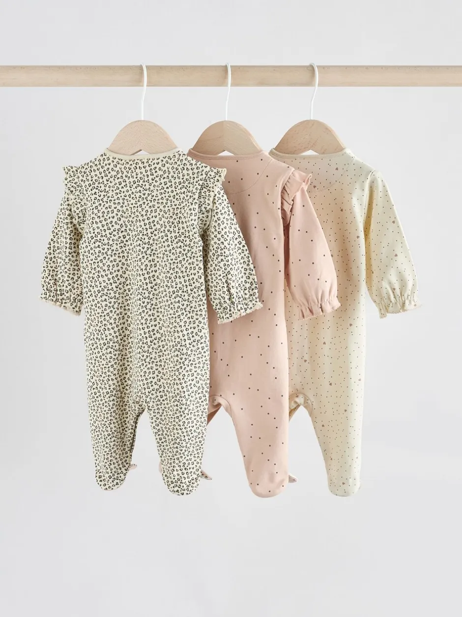 Babypakjes En Babypyjama's|Next Roze - 3 Pack Baby slaappakjes met bijpassende tulbanden (0mnd-2jr)