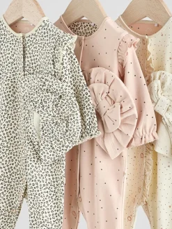 Babypakjes En Babypyjama's|Next Roze - 3 Pack Baby slaappakjes met bijpassende tulbanden (0mnd-2jr)