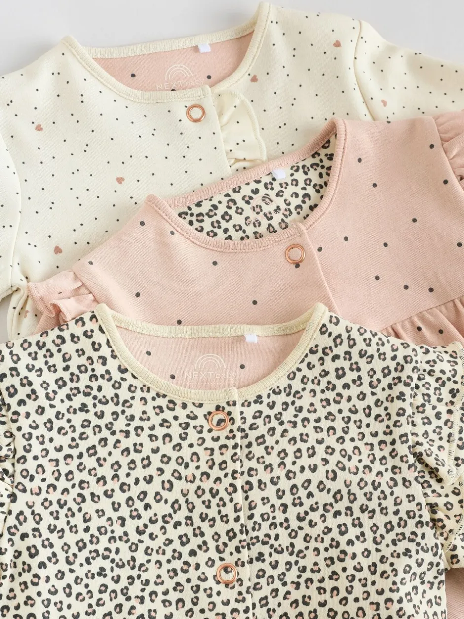 Babypakjes En Babypyjama's|Next Roze - 3 Pack Baby slaappakjes met bijpassende tulbanden (0mnd-2jr)