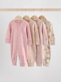 Babypakjes En Babypyjama's|Next Roze - 4 Pack Baby-pyjama's met tweewegrits (0mnd -3jr)