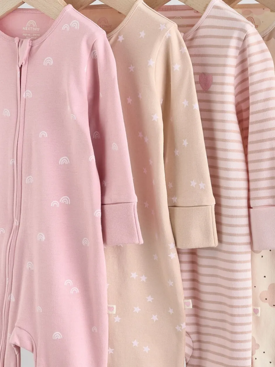 Babypakjes En Babypyjama's|Next Roze - 4 Pack Baby-pyjama's met tweewegrits (0mnd -3jr)