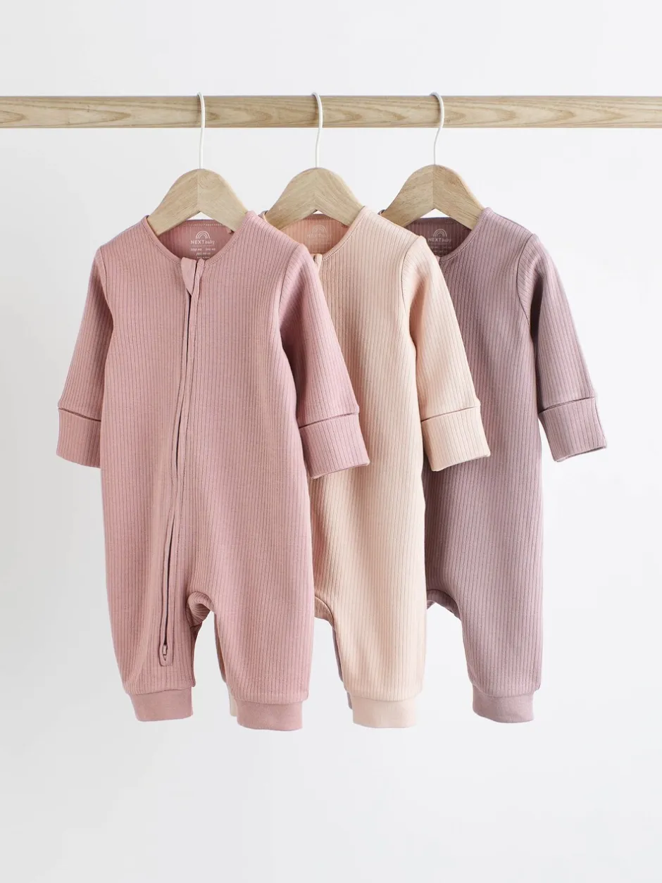 Babypakjes En Babypyjama's|Multipacks*Next Roze - 3 Pack Baby-pyjama's met tweewegrits (0mnd -3jr)