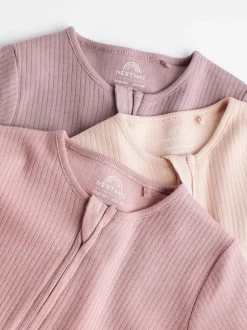 Babypakjes En Babypyjama's|Multipacks*Next Roze - 3 Pack Baby-pyjama's met tweewegrits (0mnd -3jr)