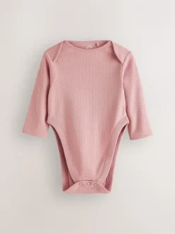 Rompertjes En Hemdjes|Next Roze - 3 Pack Hip Dysplasia Long Sleeve Baby Bodysuits
