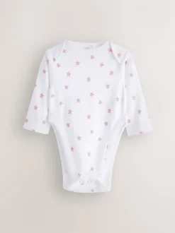 Rompertjes En Hemdjes|Next Roze - 3 Pack Hip Dysplasia Long Sleeve Baby Bodysuits