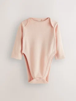 Rompertjes En Hemdjes|Next Roze - 3 Pack Hip Dysplasia Long Sleeve Baby Bodysuits