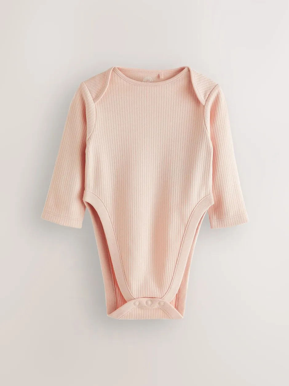 Rompertjes En Hemdjes|Next Roze - 3 Pack Hip Dysplasia Long Sleeve Baby Bodysuits