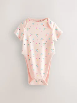 Rompertjes En Hemdjes|Next Roze - 3 Pack Hip Dysplasia Short Sleeve Baby Bodysuits
