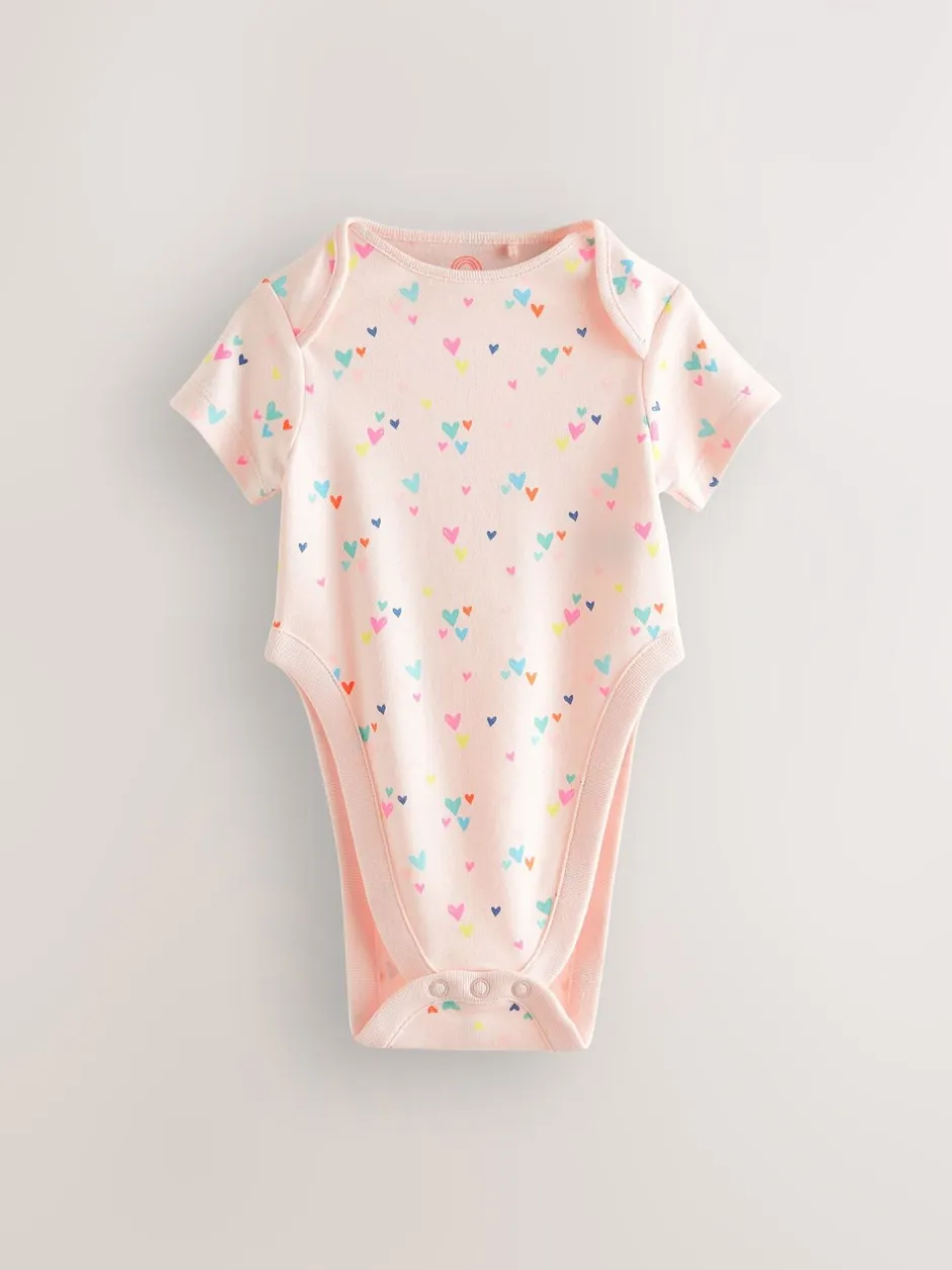 Rompertjes En Hemdjes|Next Roze - 3 Pack Hip Dysplasia Short Sleeve Baby Bodysuits