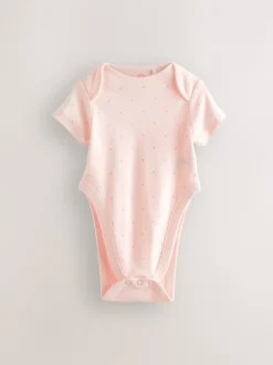 Rompertjes En Hemdjes|Next Roze - 3 Pack Hip Dysplasia Short Sleeve Baby Bodysuits