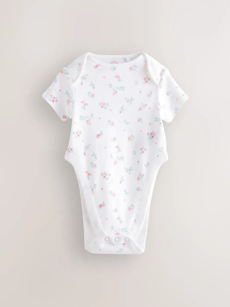Rompertjes En Hemdjes|Next Roze - 3 Pack Hip Dysplasia Short Sleeve Baby Bodysuits
