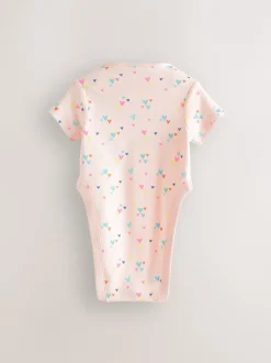 Rompertjes En Hemdjes|Next Roze - 3 Pack Hip Dysplasia Short Sleeve Baby Bodysuits