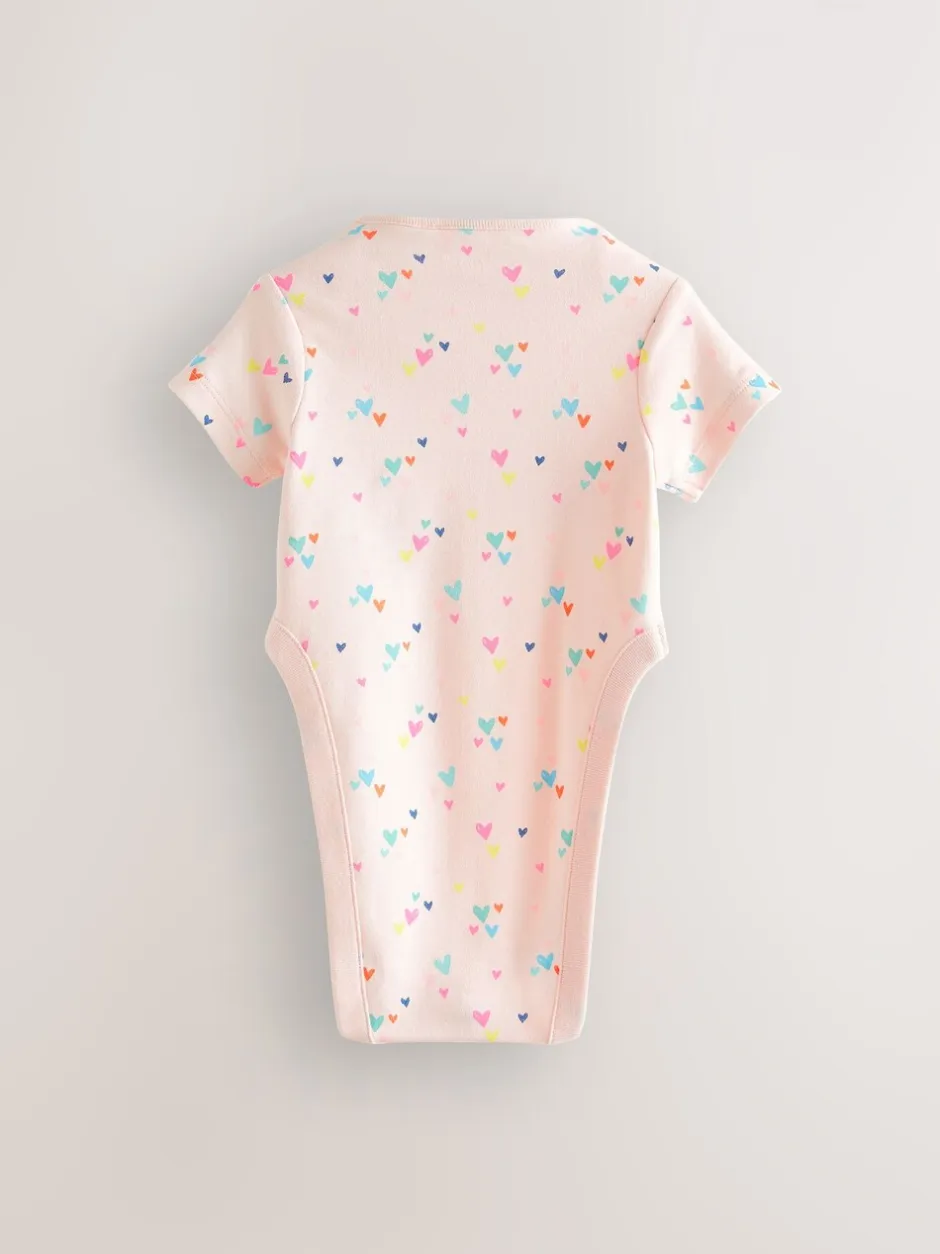 Rompertjes En Hemdjes|Next Roze - 3 Pack Hip Dysplasia Short Sleeve Baby Bodysuits