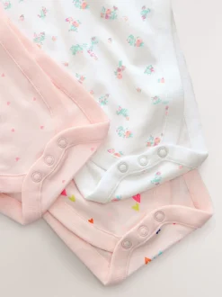 Rompertjes En Hemdjes|Next Roze - 3 Pack Hip Dysplasia Short Sleeve Baby Bodysuits