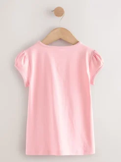 Schoolkleding|T-Shirts|Next Roze - 2 -pack T-shirts met pofmouwen (3-16jaar)