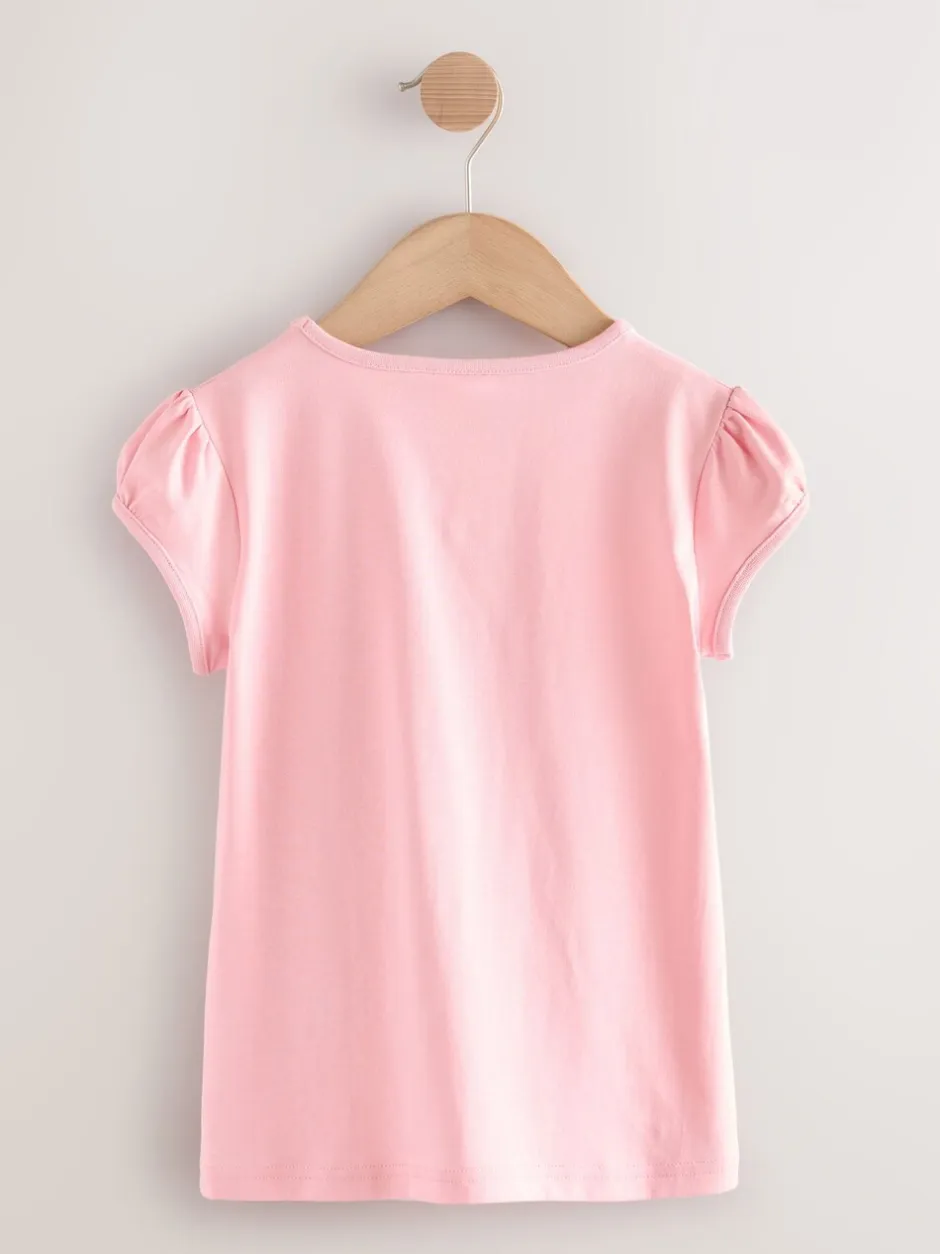 Schoolkleding|T-Shirts|Next Roze - 2 -pack T-shirts met pofmouwen (3-16jaar)