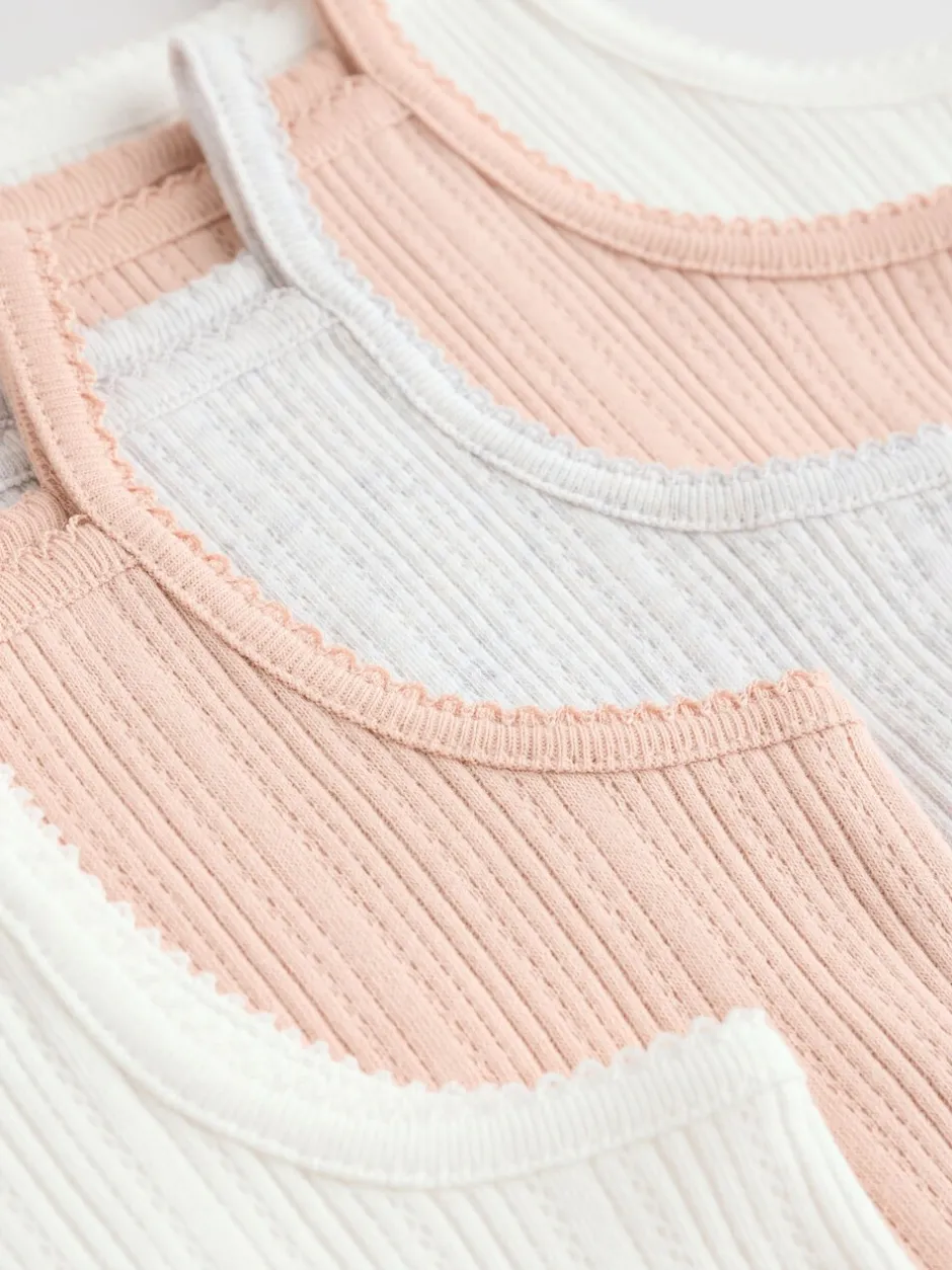 Rompertjes En Hemdjes|Next - 5 Pack Vest Pointelle Baby Bodysuits Roze