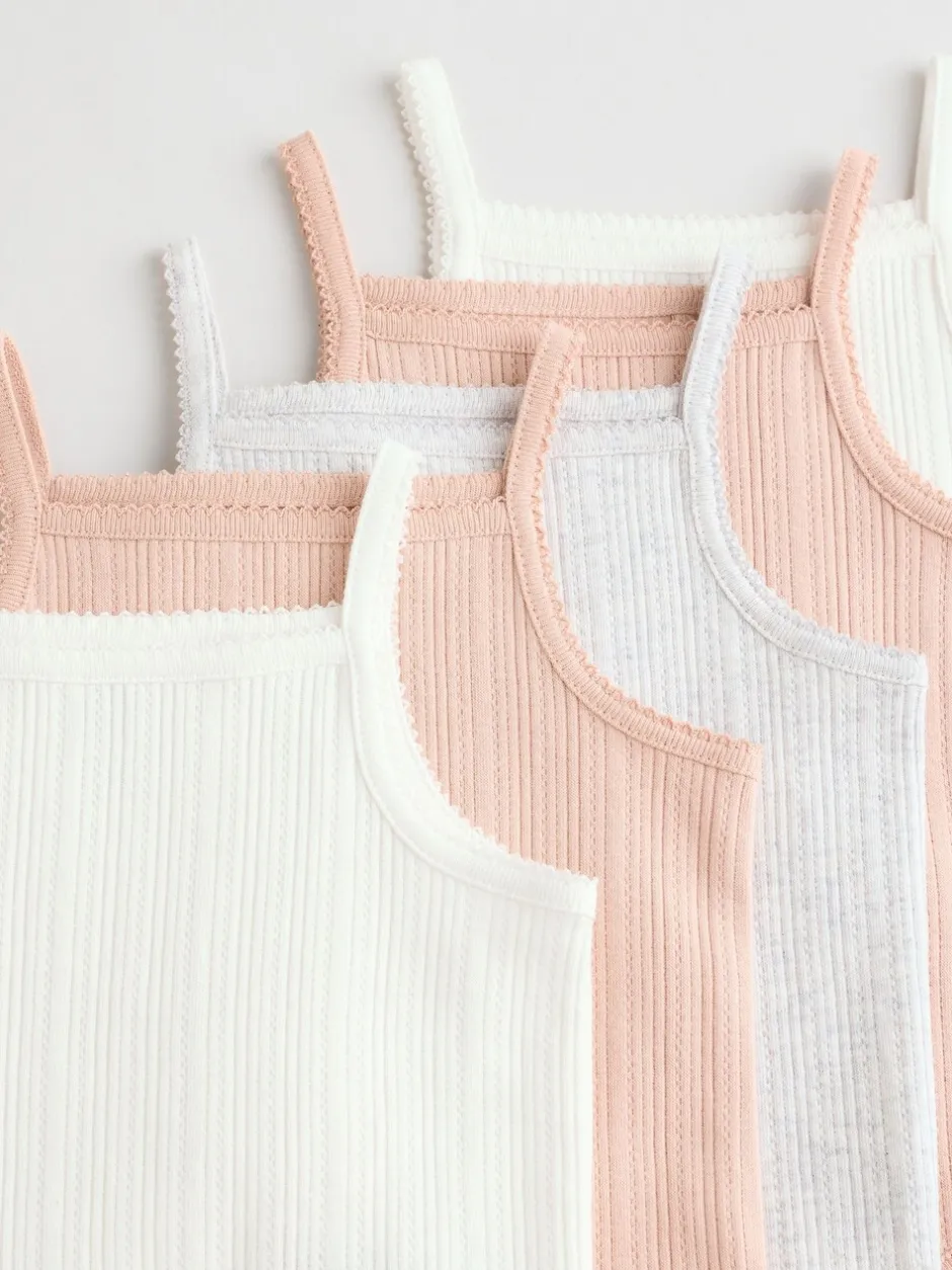Rompertjes En Hemdjes|Next - 5 Pack Vest Pointelle Baby Bodysuits Roze