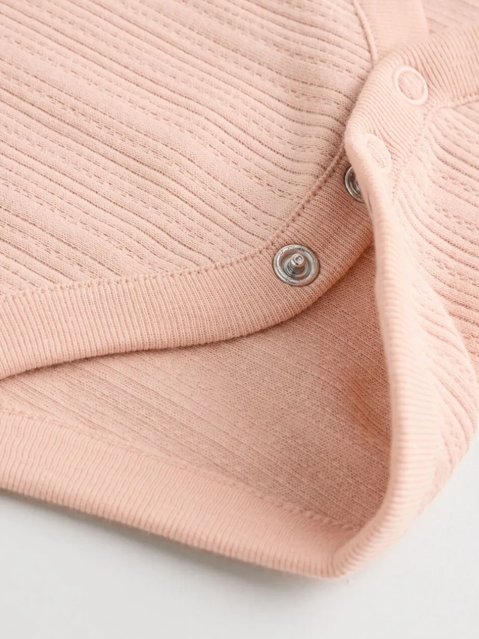 Rompertjes En Hemdjes|Next - 5 Pack Vest Pointelle Baby Bodysuits Roze